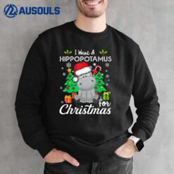 I Want A Hippopotamus For Christmas Xmas Hippo Pajama Sweatshirt