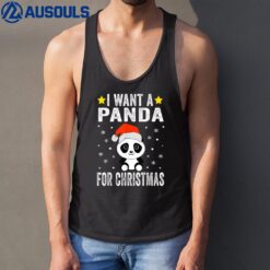 I Want A Panda For Christmas Panda Shirt Boys Girls Pajamas Tank Top