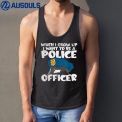 I Want To Be A Police Officer Blue Line Future Cop Tank Top