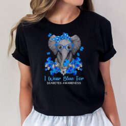 I Wear Blue For Diabetes Awareness Elephant Warrior Women T-Shirt