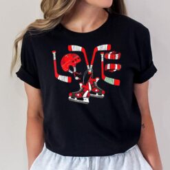 Ice Hockey Heart Valentines Day Love Gifts Boys Girls Goalie T-Shirt
