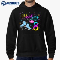 Ice Skating Rolling into 8 Year Old Birthday Family Matching Hoodie