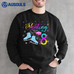 Ice Skating Rolling into 8 Year Old Birthday Family Matching Sweatshirt