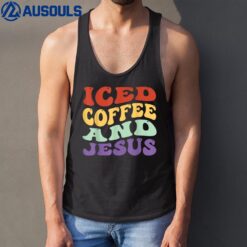 Iced Coffee And Jesus Retro Vintage Christian Women Men Tank Top