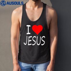 I Love Jesus Cross Christian Religious God Jesus Tank Top