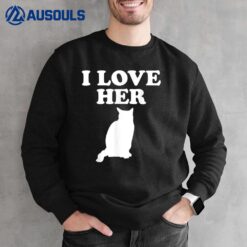 I Love Her Kitty Cat I Like His Rooster Matching Couple Love Ver 2 Sweatshirt