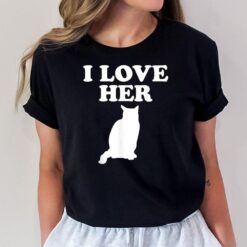 I Love Her Kitty Cat I Like His Rooster Matching Couple Love Ver 2 T-Shirt