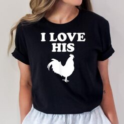 I Love Her Kitty Cat I Like His Rooster Matching Couple Love T-Shirt