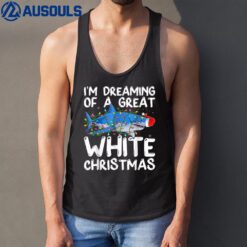 I'm Dreaming Of A Great White Christmas Santa Shark Xmas Tank Top