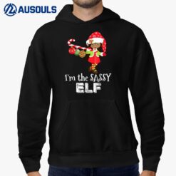 I'm The Sassy Elf African American Girl Christmas Candy Cane Hoodie