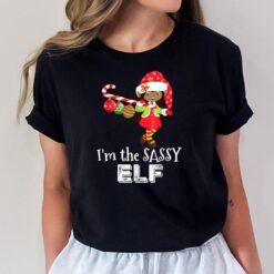 I'm The Sassy Elf African American Girl Christmas Candy Cane T-Shirt
