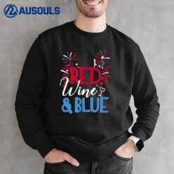 Independence Funny Red Wine And Blue Sweatshirt