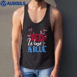 Independence Funny Red Wine And Blue Tank Top