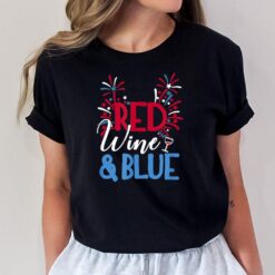 Independence Funny Red Wine And Blue T-Shirt