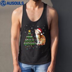 Is This Jolly Enough Santa Cat Light Christmas Tank Top