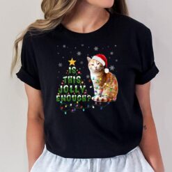 Is This Jolly Enough Santa Cat Light Christmas T-Shirt