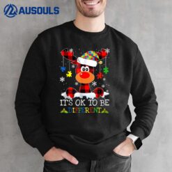 It's OK To Different Reindeer Autism Christmas Family Xmas Sweatshirt