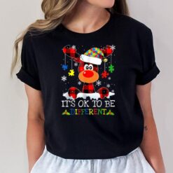 It's OK To Different Reindeer Autism Christmas Family Xmas T-Shirt