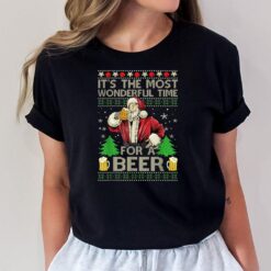 It's The Most Wonderful Time For A Beer Christmas Santa T-Shirt