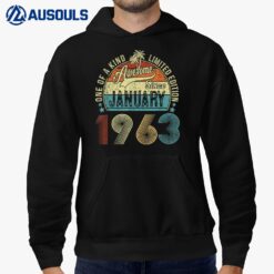 January 1963 Vintage 60 Years Old Retro 60th Birthday Gift Hoodie