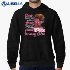 January Queen Womens Black Happy Birthday To Me Funny Gifts Hoodie