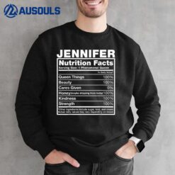 Jennifer Nutrition Facts Jennifer Name Birthday Sweatshirt