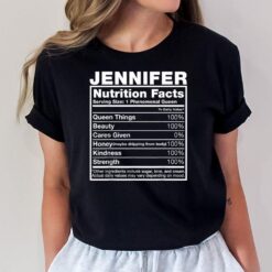 Jennifer Nutrition Facts Jennifer Name Birthday T-Shirt