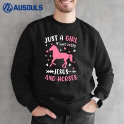 Jesus And Horses Cute Horse Gift For Girls Official nager Sweatshirt