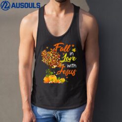 Jesus Autumn Fall in love with Jesus Thanksgiving Tank Top