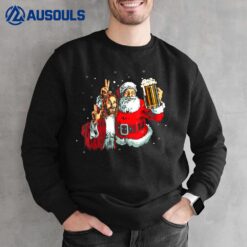 Jesus Christ and Santa Selfie Drink Beer Christmas Sweatshirt