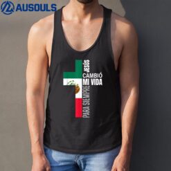 Jesus Christian Spanish Gifts Dad Fathers Day Mexican Flag Tank Top