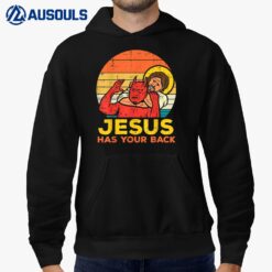 Jesus Has Your Back Jiu Jitsu Retro Christian Men Women Kids Hoodie