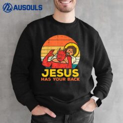 Jesus Has Your Back Jiu Jitsu Retro Christian Men Women Kids Sweatshirt