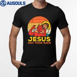 Jesus Has Your Back Jiu Jitsu Retro Christian Men Women Kids T-Shirt