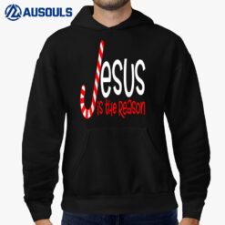 Jesus Is The Reason Christian Religious Christmas Candy Cane Hoodie