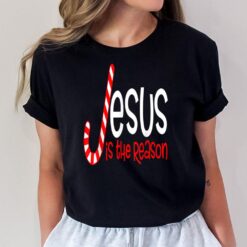 Jesus Is The Reason Christian Religious Christmas Candy Cane T-Shirt