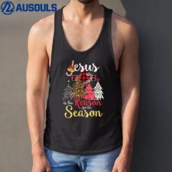 Jesus Is The Reason For The Season Christian Christmas Tree Tank Top