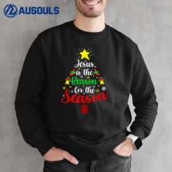 Jesus Is The Reason For The Season Christmas Tree Pajamas Sweatshirt