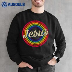 Jesus Loves You Retro Vintage Style Graphic Design Sweatshirt