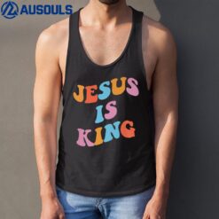 Jesus is king Christian aesthetic on back Tank Top