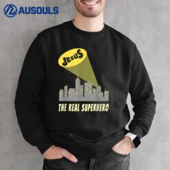 Jesus the Real Superhero Bat Signal Sweatshirt