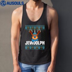 Jewdolph Ugly Hanukkah Sweater Reindeer Menorah Chanukah Tank Top