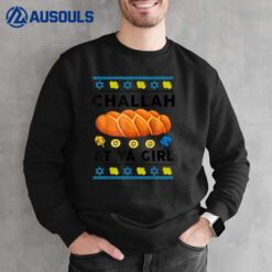 Jewish Ugly Hanukkah Challah At Ya Girl Chanukah Kid Toddler Sweatshirt