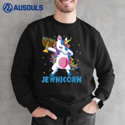 Jewnicorn Funny Hanukkah Unicorn Gift Girl Women Pajamas Sweatshirt