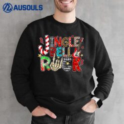 Jingle Xmas Bell Rockin' Hand Skeleton Rock & Roll Christmas Sweatshirt