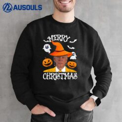 Joe Biden Merry Christmas Halloween Jokes Pumpkin Ghost Sweatshirt