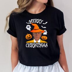 Joe Biden Merry Christmas Halloween Jokes Pumpkin Ghost T-Shirt