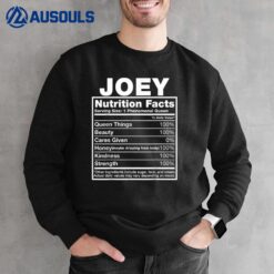 Joey Nutrition Facts  Joey Name Birthday Sweatshirt