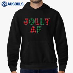 Jolly AF Christmas Buffalo Green Plaid Hoodie