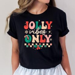 Jolly Vibes Only Groovy Retro Christmas Xmas Happy Holiday T-Shirt